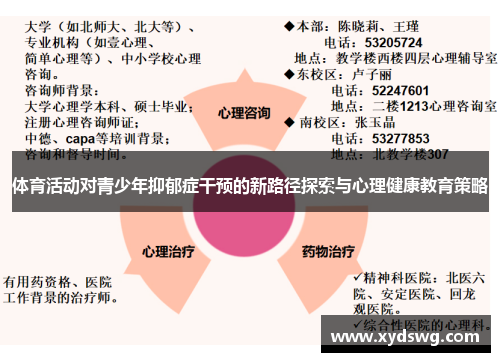 体育活动对青少年抑郁症干预的新路径探索与心理健康教育策略